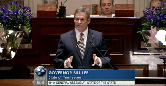 Tennessee Governor Bill Lee Presenting his 2019 State of the State Address