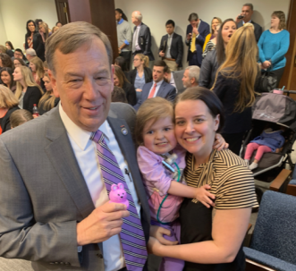Representative Sam Whitson with Mom and Daughter