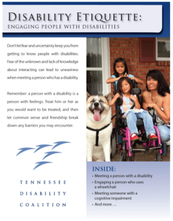 Preview of the "Disability Etiquette" Brochure