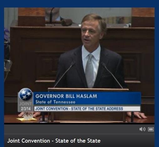 Governor Haslam Speaks at State of the State 2014