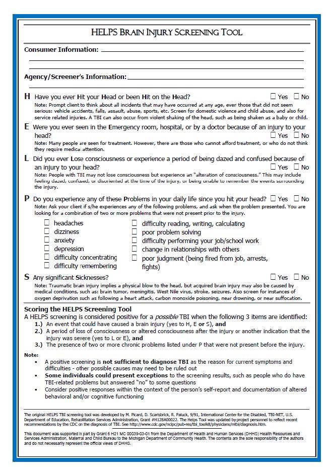 HELPS Screening Tool