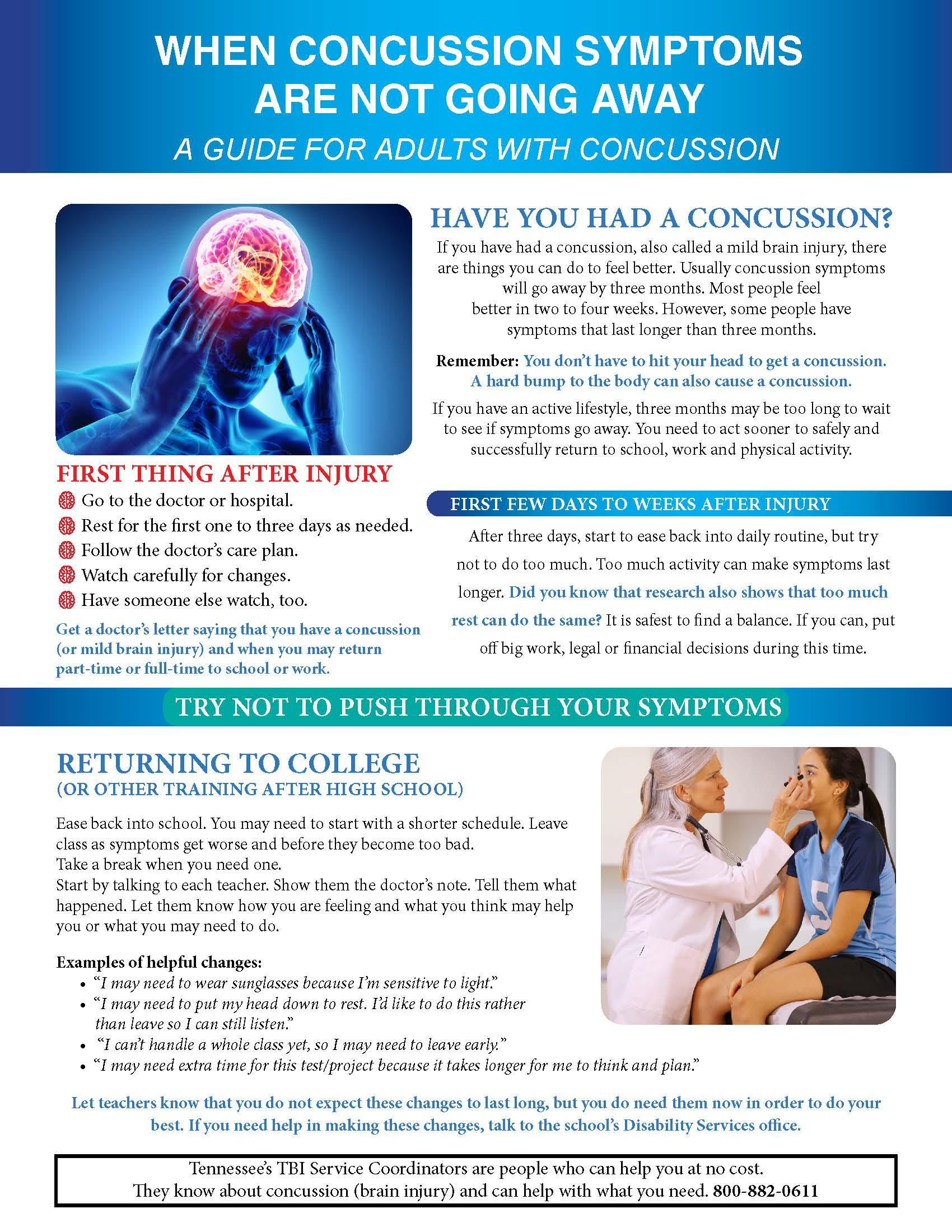 When Concussion Symptoms Are Not Going Away Adult